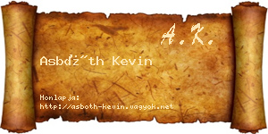 Asbóth Kevin névjegykártya
