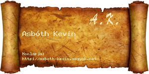 Asbóth Kevin névjegykártya