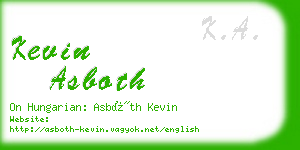 kevin asboth business card